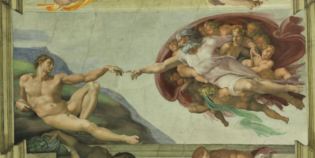 Creation of Adam, from the Cistine Chapel ceiling. 1510.